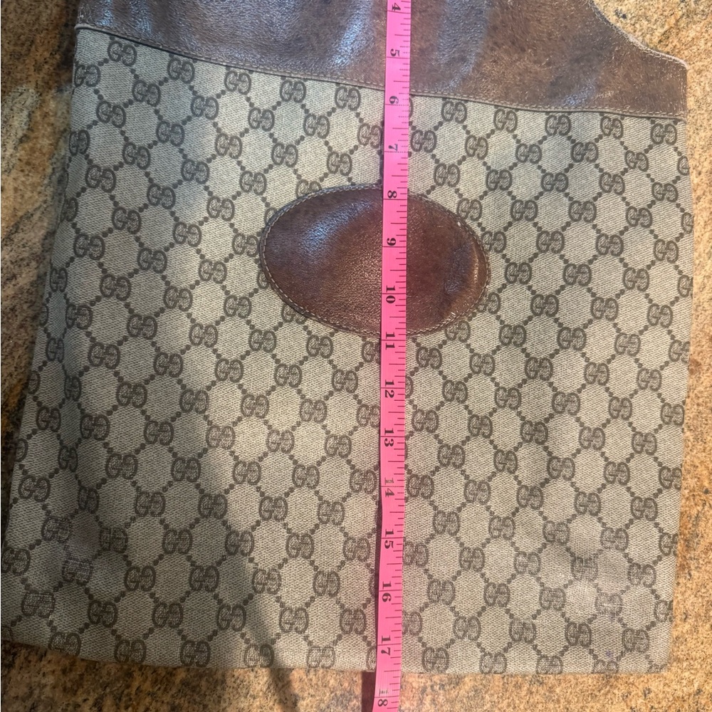 Gucci Brown and Cream Tote Bags with Monogram Pattern